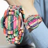 Dentily Wooden Watches for Men Handmade Colorful Bamboo Wood Watch