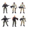 6PCs Movable Military Soldier Police Models with Joint and Weapons