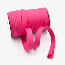 Craft Cult 15mm Plain Double Fold Bias Binding Tape - 25 Metre Roll (114 - Cerise Pink)