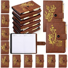 Spakon 100 Pcs Christmas Christian Gift Bulk Leather Prayer Journal Religious Notebook with Bible Verse Pens for Church Sunday School Teacher Women Men (English Aesthetics)