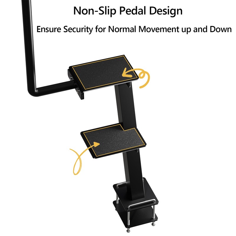 BUYYAH Trailer Step with Handle, Dual-Step Universal Boat Hauler Step,