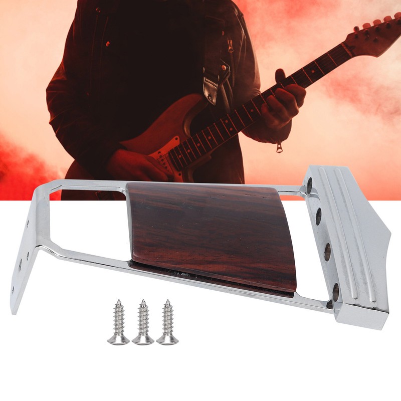 Guitar Trapeze Tailpiece Metal Rosewood 4 String Bridge Accessories Replacement