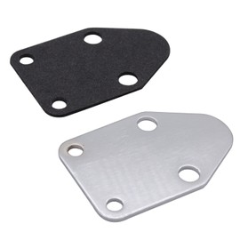GSKMOTOR SBC Placa de bloque de bomba de combustible cromada con junta 283 327 350 383 400 SB Chevy