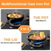 LIFERUN Cast Iron Skillet with Lid - 2-in-1 Multi-Cooker: Deep