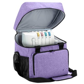 Luxja Overlock Bag for Overlock Machines, Overlock Bag for Storage, Overlock Sewing Machines, Coverlock Bag for Transport Overlock Machine and Accessories, 33 cm x 30.5 cm x 34 cm, Purple
