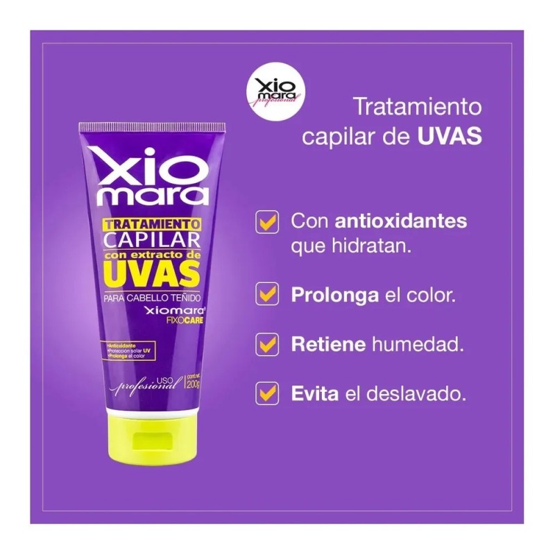 Tratamiento Uvas Para Cabello Teñido Y Procesado 200grs