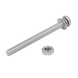 Sourcingmap M4 x 55mm 304 Stainless Steel Phillips Pan Head Screws Nuts w Washers 10 Sets