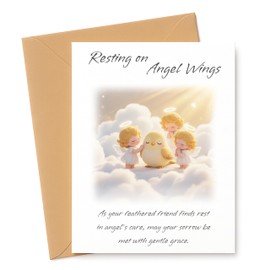 AAN Bird Sympathy Card – Pet Sympathy Card for Loss of Bird – Bird Memorial/Funeral Condolence for Bird Owner – Blank Inside, with Envelope – 5 x 8 in