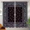Bandana Blackout Curtains for Home Decor,White Floral Paisley Black Bandana