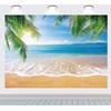 INRUI Tropical Beach Photography Background Summer Palm Trees Backdrop Blue