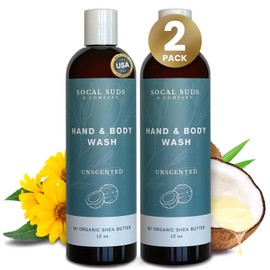 SoCal Suds & Company 12oz Organic Shea Butter Hand & Body Wash- Fragrance Free- 2 Pack