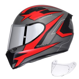 TRIANGLE Motorcycle Helmets Full Face Helmet for Adult Men with Sliver and Clear Visor DOT Approved