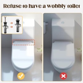 Heavy Duty Toilet Seat Fasteners - Universal Metal Bolt Kit,Toilet Seat Fitting Hinge Bolt Screw for Lasting Stability & Hassle-Free Installation (2)