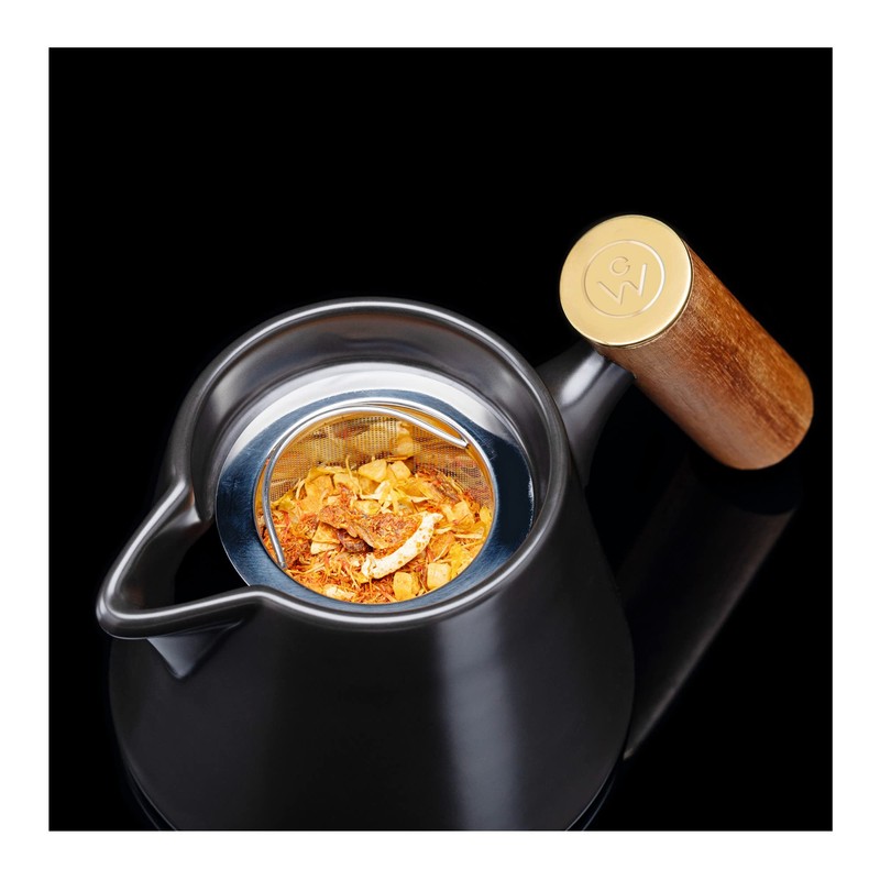 ChefWave Artisan Series Ceramic Tea Pot with Stainless Steel Extra-Fine