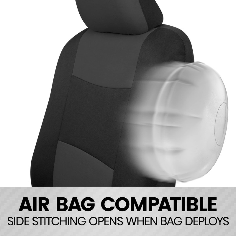 BDK PolyPro Car Seat Covers Full Set in Charcoal on
