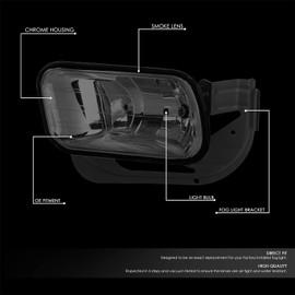 DNA MOTORING FL-ZTL-331-SM Fog Light With Switch & Wiring Harness Driver & Passenger Side Enhance visibility [Compatible with 09-18 Dodge Ram 1500 2500 3500]
