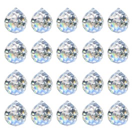 Crystal Suncatcher, MerryNine 30 mm, 20 Pieces Crystal Prism Ball, Crystal Decorative Pendant for Photography, Garden Window Decoration