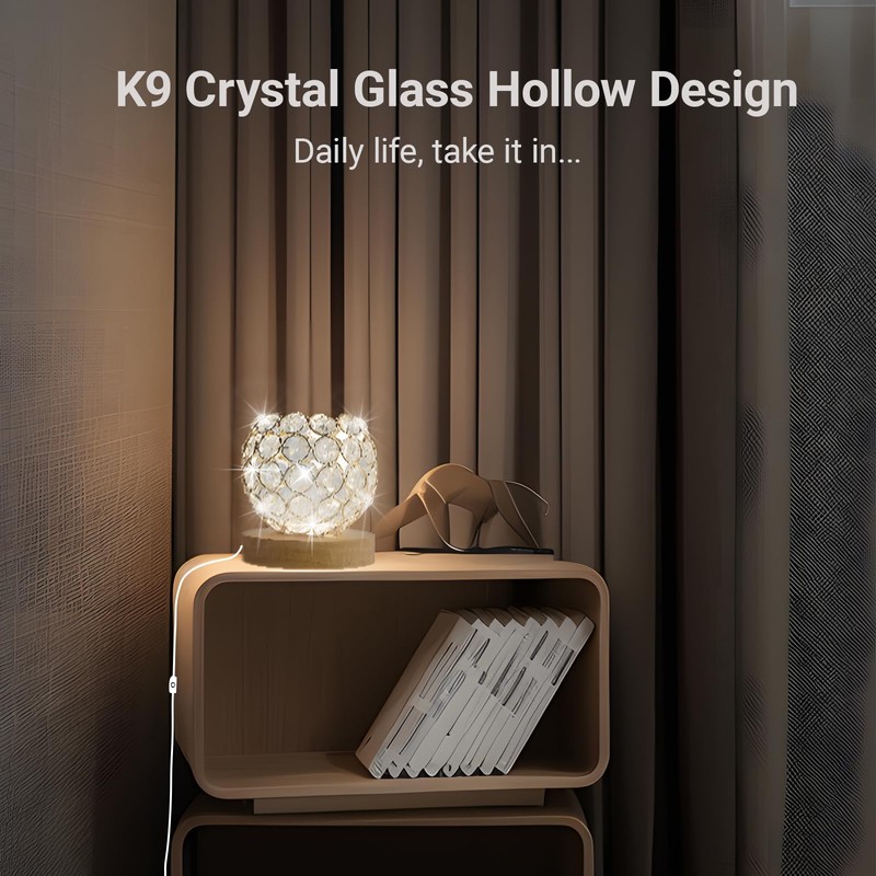 FuoiCorn Decorative Crystal Mood Table Lamp for Bedroom - 3