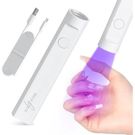Mini UV Nail Lamp for Gel Nails Handheld UV Light for Nails Portable Led Lamp 3W Nail Dryer for Curing Gel Polish USB Light Flashlight for Home DIY Manicure（White）