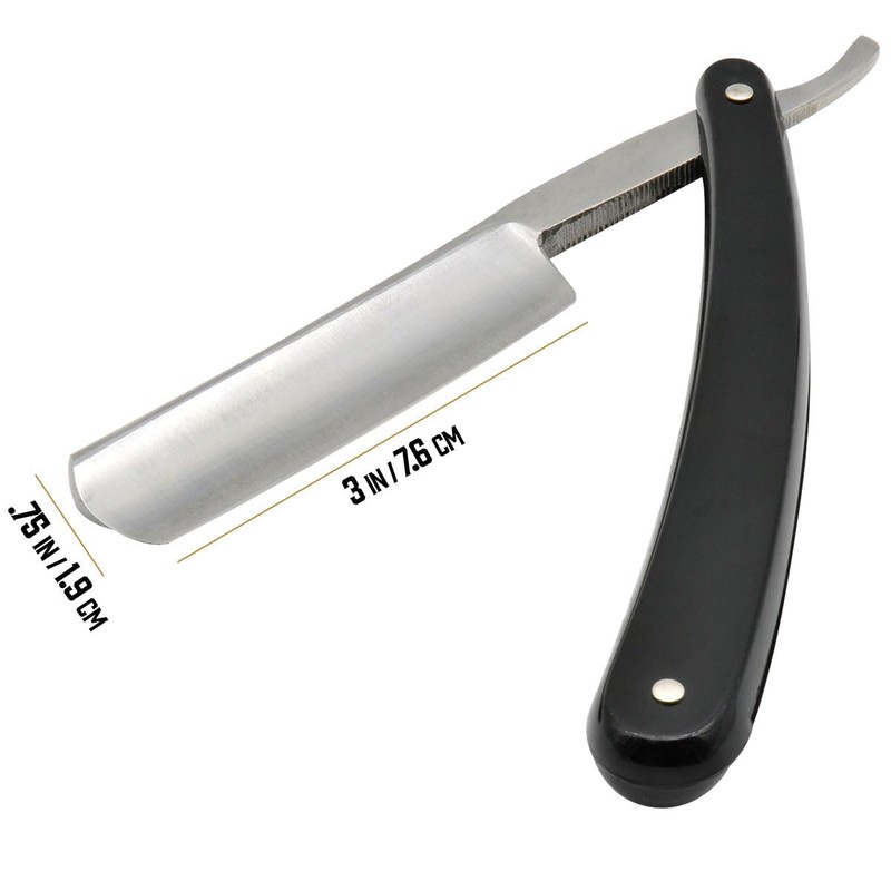 Union Razors SR3 Straight Edge Razor with Smooth Black Handle