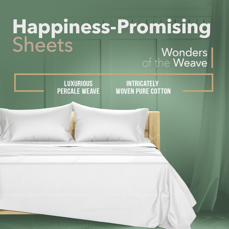 TEXAS LINEN CO. 2-Pack 100% Organic Cotton King Size Sheets