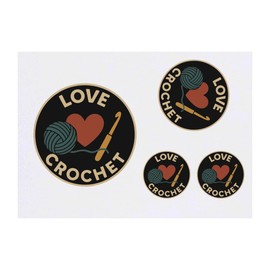 Azeeda 4 x 'Liebe Häkeln' Temporäre Tattoos - Wasserfest, Hautfreundlich & Ungiftig · Transfers in Verschiedenen Größen (TO00085816)