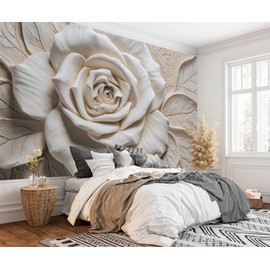 AFZEVEB-3D Rose Flower Wallpaper Large Floral Wall murals for Bedroom 159"x107"(Not Peel and Stick)
