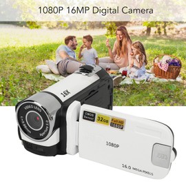 1080P HD Digital Camera, 16X Zoom Vlogging Video Camera Camcorder with 2.4 Inch Rotatable Screen for Photography, Portable 16MP Selfie Camera with Fill Light for Travel Recording