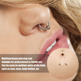 Ear Piercing Kit, Ear Piercing Gun Set, Ear piercing painless ear piercer ear piercing gun ear piercing gun ear bone nail piercing gun ear stud gun, for Salon Home Use