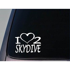 EZ-STIK I Heart to Skydive Sticker *H220* 8 inch Wide Vinyl Parachute Decal