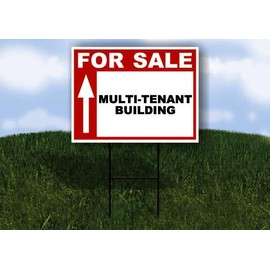 MULTI-TENANT BUILDING For Sale UP ARROW white Red Black 1 Double Sided 18x24 in Yard Road Sign w/stand