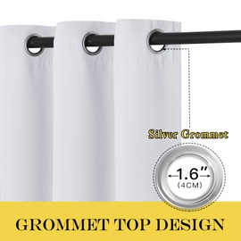 NICETOWN Patio Door Curtain Vertical Blinds, Grommet Room Darkening Curtain Thermal Drape Extra Long Sound Dampening for Living Room/Bedroom (Greyish White, W66 x L102, 1 Panel)