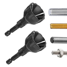 Hakkin 2Pcs Tungsten Carbide Deburring Chamfer Tool Drill Bit, Remove Burr Tools for Damaged Metal Steel Screws Bolts and Fasteners, Quick Release Hex Shank Fit for 1/8"-3/4"(3mm-20mm)