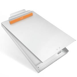 H4D Metal Clipboard with Storage and Rubber Covered Clip, Letter Size