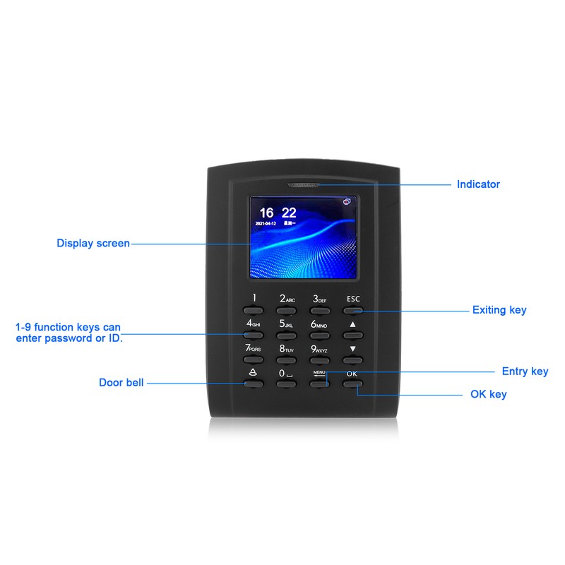 2.4in Access Control Machine TCP/IP Password Card Attendance Checking Wiegand26