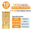 SUNGATOR 1/4'' Air Hose fittings, 10-Pack Brass 1/4 Inch NTP