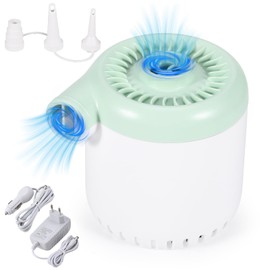 Mini Electric Air Pump, 5000 Pa Electric Air Pump with 3 Nozzles, White, Portable Air Mattress, Air Pump, Inflate and Deflate, Quick Inflator for Air Mattress, Pool, Children