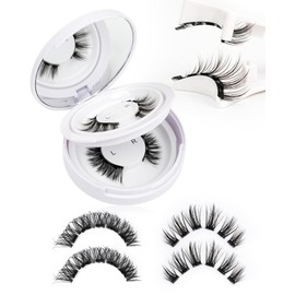 EMEDA Natural Look Magnetic Eyelashes Kit - 2 Pairs Reusable Double Sided Magnetic Lashes With Applicator and Mirror, Easy To Wear And Remove, No Glue Needed Strip Lashes, Black Faux Cils by EMEDA (#14)