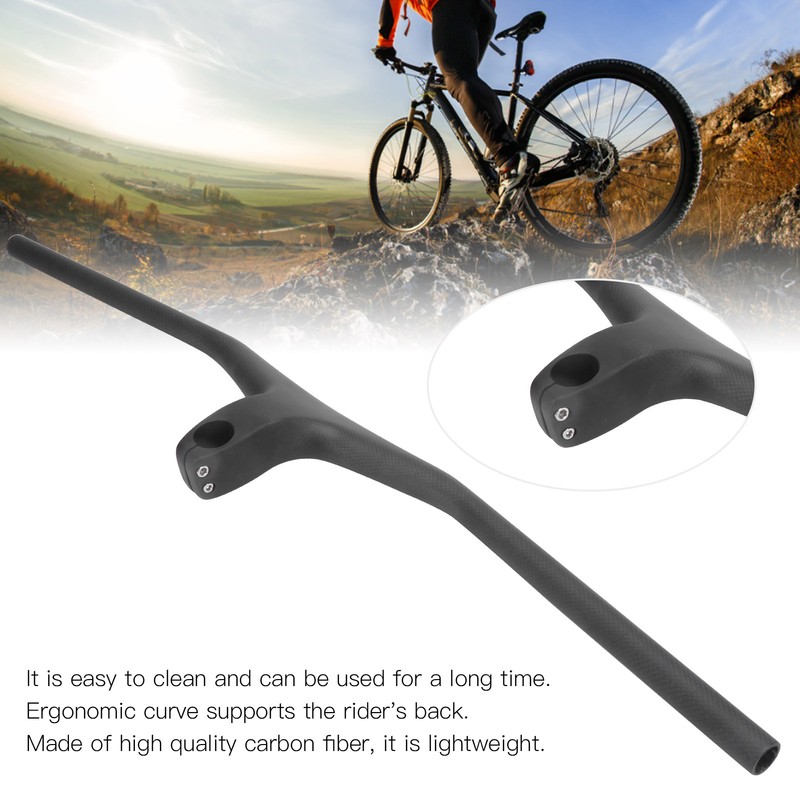 Mountain Bike Handlebars Carbon Fiber Integrated Handlebar Minus 17 Degrees