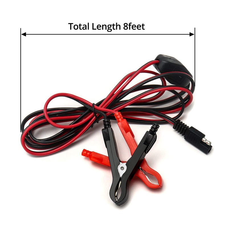 QWORK 8Ft Wire Harness with Clamps, 16AWG Wire Harnes, SAE
