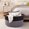 OIASKET Large Blanket Basket with Handles, 22.8" x 22.8" x