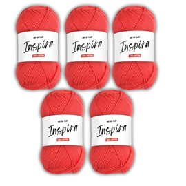 Art of Yarn İnspira 100% Cotton Yarn -3 DK Light, Soft & Smooth Yarn for Crocheting, Knitting & Crafts –250g (8.8 Oz), 425m (464.8 Yds) – Perfect for Baby Blankets, Scarves & More – 5 Skeins 99236