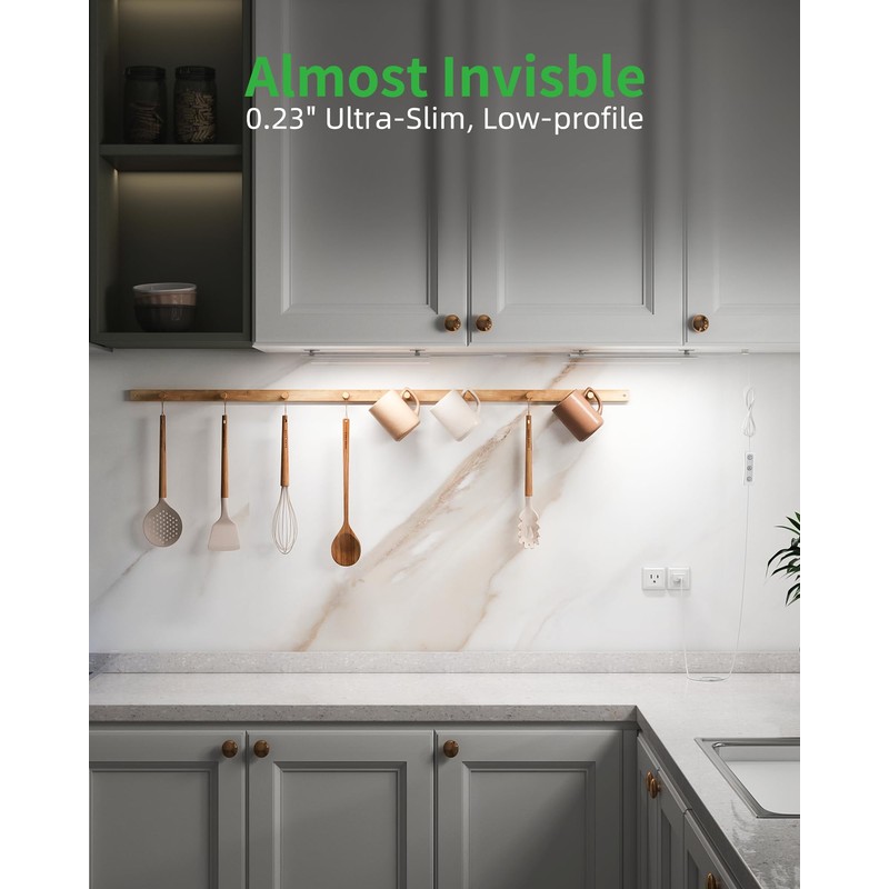 ASOKO HOME Dimmable USB Under Cabinet Lights - 3 Pack