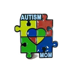 Autism Mom Autistic Mother Rainbow Puzzle Enamel Lapel Pin Metal Badge Brooch For Backpacks