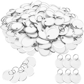100pcs 1.22Inch Metal Rim Key Tags Round Paper Tags Round Key Labels White Key Tags with Metal Split Rings for Keys Luggage Backpacks ID Tag with Split Ring Small Code Tags Round Rim Key Tags