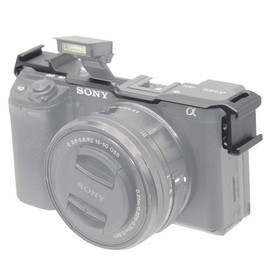 Dual Cold Shoe Adapter Relocation Plate, Easy Hood Microphone Extension Cold Shoe Mount Bracket for Sony Alpha A6400 ILCE-6400 Camera, Vlogging Video Making Shooting Accessory