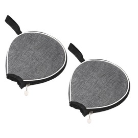 M METERXITY Set of 2 Ping Pong Paddle Covers - Table Tennis Racket Case Half Bag for Storage Organization, Gray