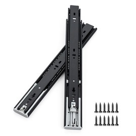 Soft Close Drawer Slides 12 Inch, Full Extension Ball Bearing Heavy Duty Drawer Slides Side Mount for Cabinet (6 Pairs, Black)