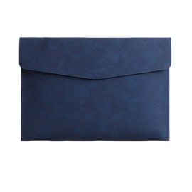 JUSTVEL File Folder Document Case A4 Document Case Carrying Document Storage Case PU Leather (Blue)
