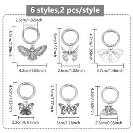 WEBEEDY Boot Charm Alloy Shoe Charms with Spring O Ring Alloy Buckle Shoe Gothic Pendant Accessory for Shoe Decoration, Metal, No Gemstone